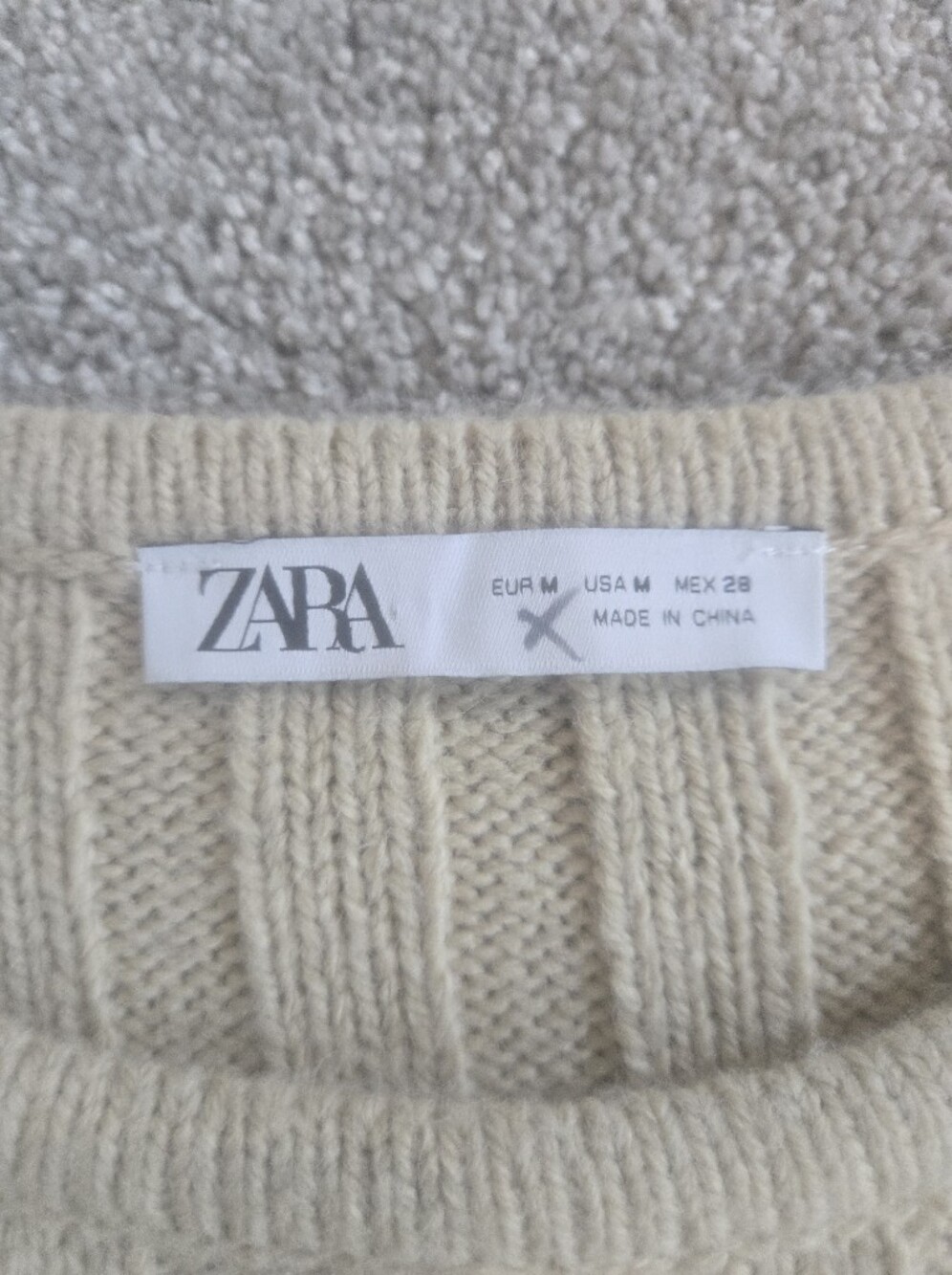 Zara Cropped Ribbed Drawstring Sweater Top - Cream - Picture 2 of 6